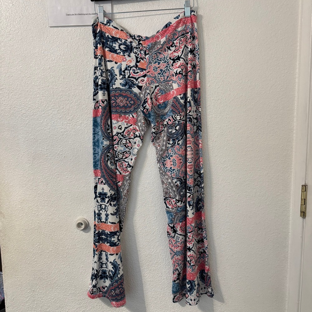In Bloom by Jonquil Pajama Set Medium Paisley Lace Racerback Cami Wide Leg Pants - Picture 8 of 8